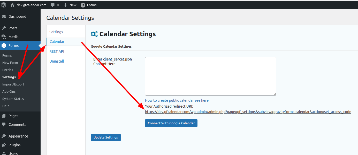 Haw to integrate GFCalendar with Google Calendar | gfCalendar